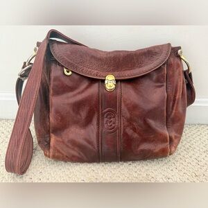 Marino Orlandi VTG Brown Leather Crossbody Bag